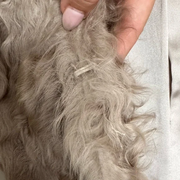 Zara Real Fur Vest in Beige - Picture 4 of 8